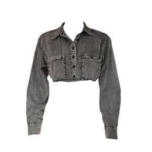 grunge cropped button down